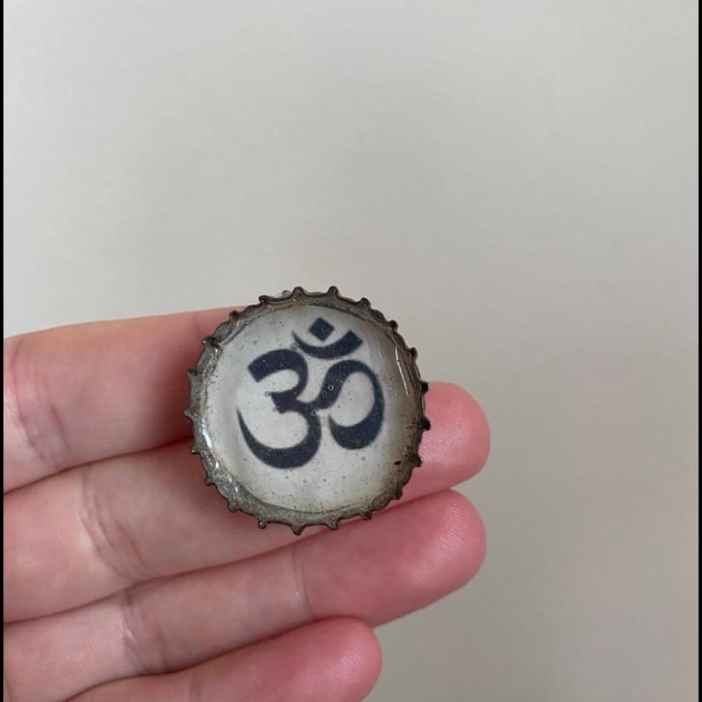 OM Bottle Cap Hat Pin